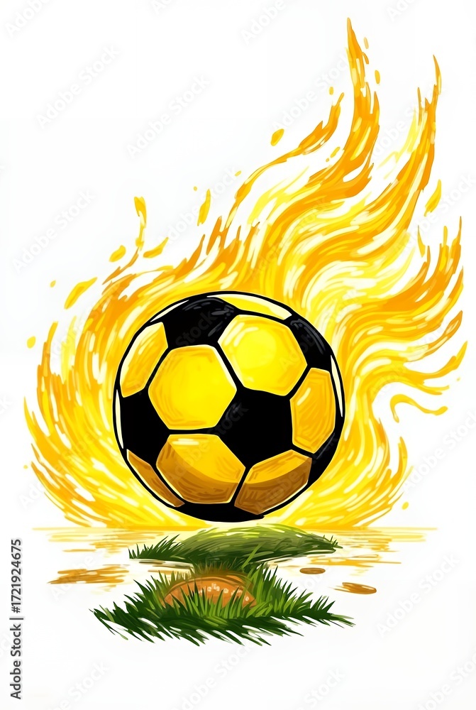 Fototapeta premium soccer ball on green field