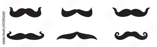 Set of mustache silhouette vector, Silhouettes of moustache collection. vector illustration EPS 10