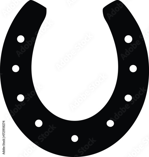  horseshoe vector, fortune charm silhouette illustration