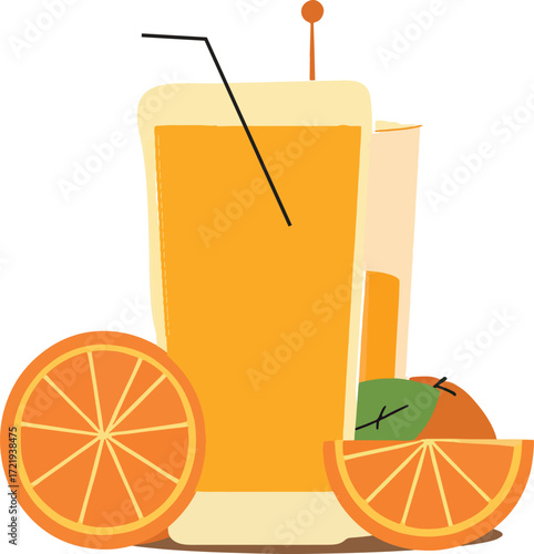 Fresh Orange Juice Illustration