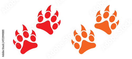Paw icon. Dog, cat paw icon. Zoo, vet logo element. Paw print vector symbol. EPS 10