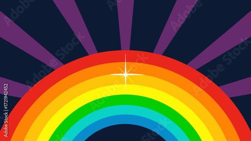 An abstract rainbow design with bright colors creates a vibrant and colorful wallpaper