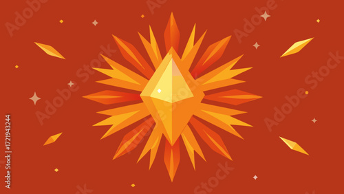 A vector illustration of a fiery star design, a bright and colorful decoration for a holiday celebration