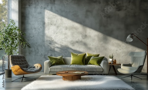 Modern Living Room With Greenery and Natural Light in a Cozy Space