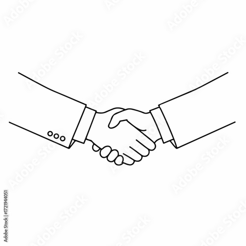 Illustrative Handshake Depicting Partnership and Agreement, Ideal for Business Concepts, Corporate Deals, and Professional Collaborations, symbolizing Trust