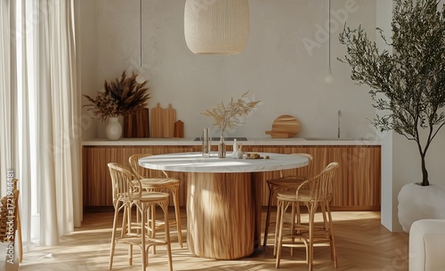 Elegant Dining Area With Natural Touches in a Modern Interior