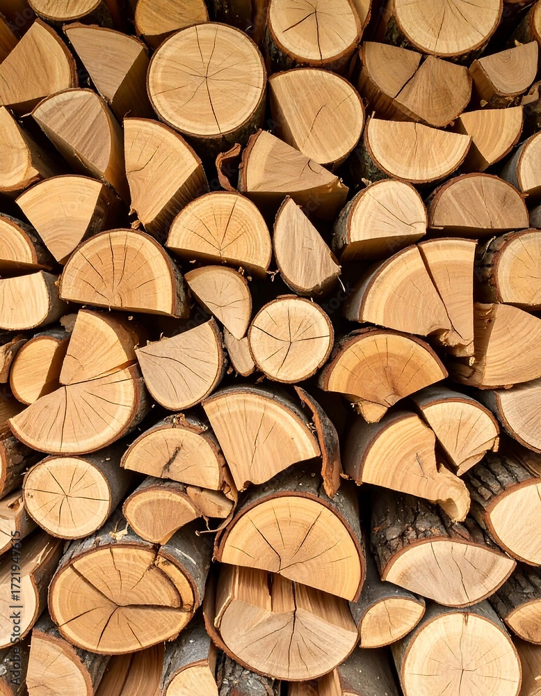 Fototapeta premium Stacked firewood logs (1)