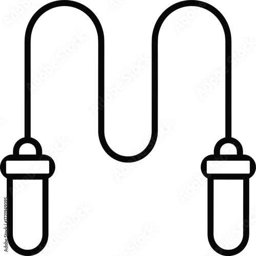 Outline Icon of a Skipping Rope with Handles for Exercise Keywords: skipping rope, jump rope