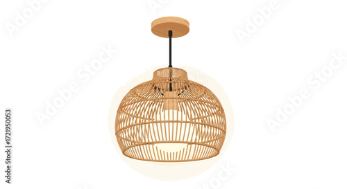 Bohemian Rattan Pendant Light Fixture for Home Decor and Interior Design