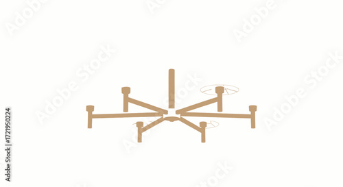 Conceptual minimalist tan chandelier with a modern artistic elegance style