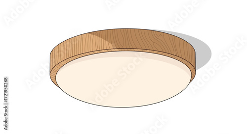 Contemporary wooden frame led ceiling lamp design minimal style vector