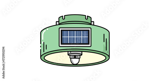 Creative Illustration of a Solar Powered Lamp with Clean Energy Source
