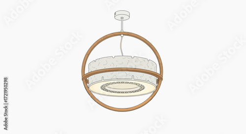 Decorative circular pendant light fixture with warm ambient illumination
