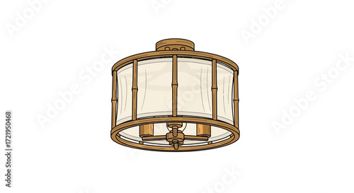 Elegant bamboo inspired pendant lamp fixture for modern interior design