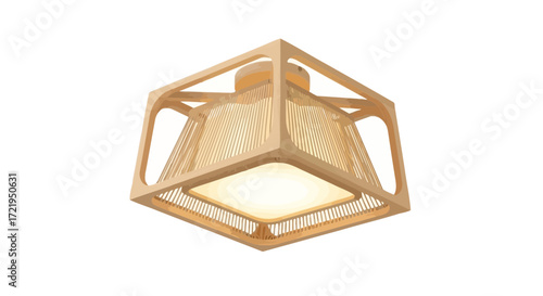 Elegant cube rattan lamp with modern design and soft ambient lighting