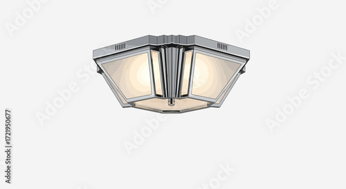 Elegant geometric flush mount ceiling light fixture illustration