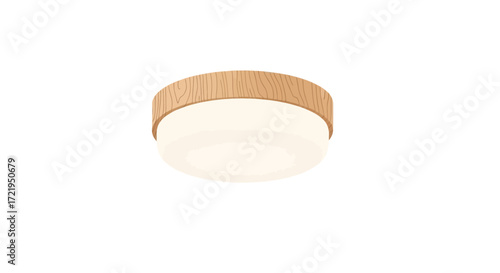 Elegant flush mount ceiling light fixture with round wood grain accents
