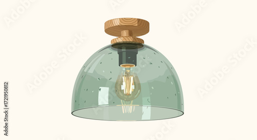 Elegant light fixture with a unique hand blown glass dome design