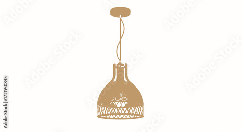 Elegant Illustration of Rattan Pendant Light Fixture for Interior Decor