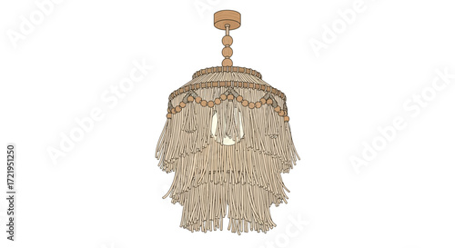 Handcrafted Bohemian Chandelier with Natural Elements and Artistic Design