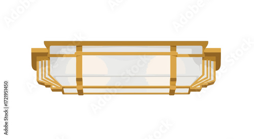 Illustration of art deco style rectangular ceiling light fixture