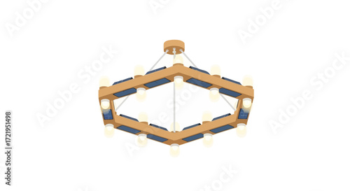 Innovative energy saving chandelier design with solar panels and light bulbs