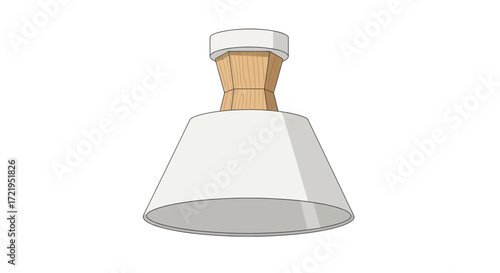 Modern minimalist pendant lamp with wood accent for interior design