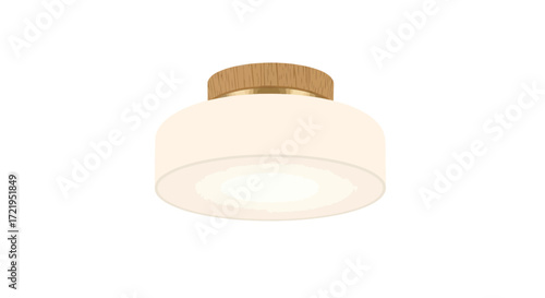 Modern minimalist ceiling lamp with wooden top and soft light fixture