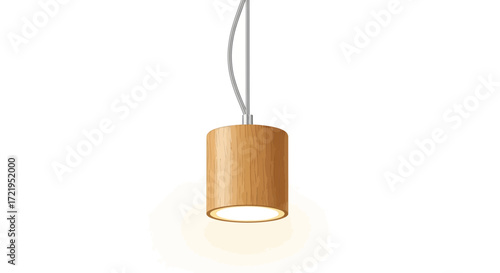Modern Wooden Pendant Light Fixture with Soft Illumination Against White