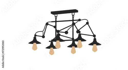 Sophisticated chandelier with industrial design elements for interior decor