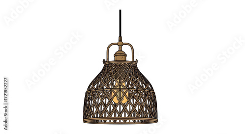 Stylish wicker pendant lamp with unique design and vintage touch