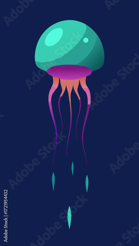 Vibrant jellyfish gracefully glide through the blue aquarium, their aquatic lives a stunning spectacle of marine nature