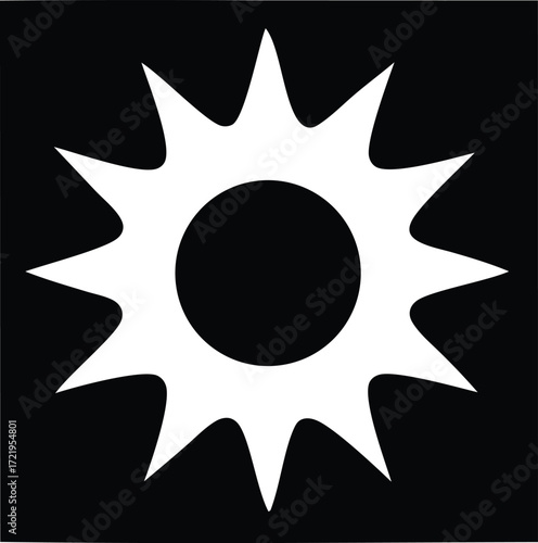 Radiant sunburst symbol abstract geometric design celestial starburst icon celestial body representation