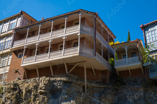 A house in the historic center of Old Tbilisi, Georgia, near the sulfur baths