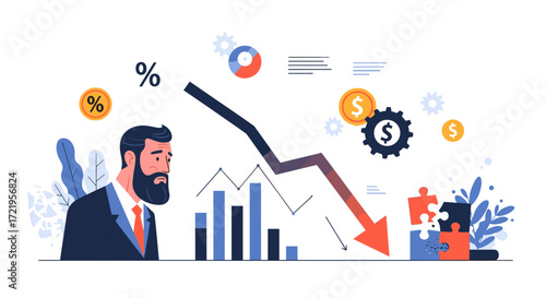 Economic downturn impacts financial markets and business performance.