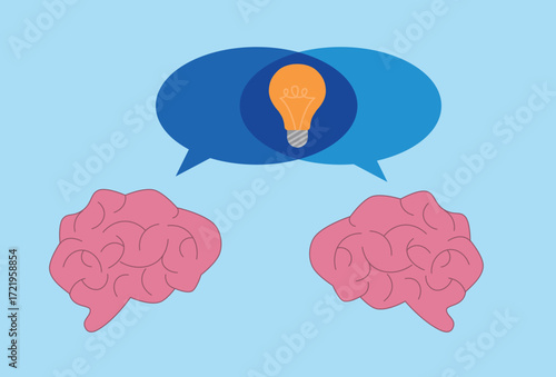 human brains communicate by talking speech bubble, discussion or debate with reason, understanding talk, making idea