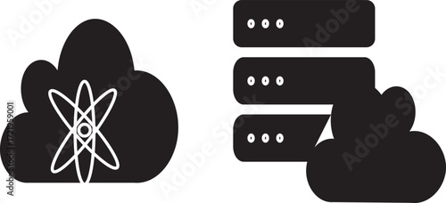 cloud computing concept vector.Digital cloud computing icon linking network circuitry, symbolizing technological connectivity