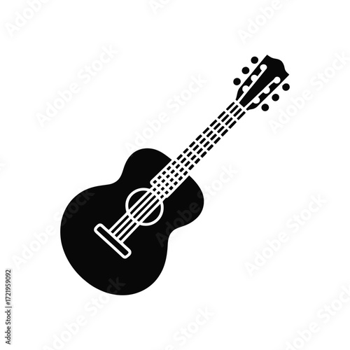Acoustic guitar silhouette music instrument stringed instrument design element
