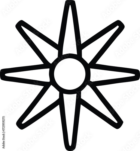 Stylized eight-pointed star compass rose symbol design elements graphic element decorative emblem nautical navigation star