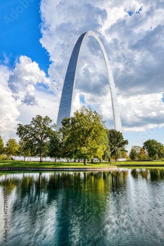 St. Louis Gateway Arch view from Gateway Arch National Park during a Sunny Day, Missouri