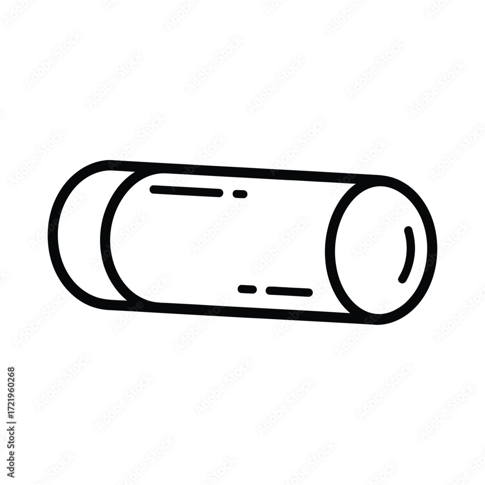 Obraz premium Simple hand drawn doodle illustration of a cylindrical shape on a white background