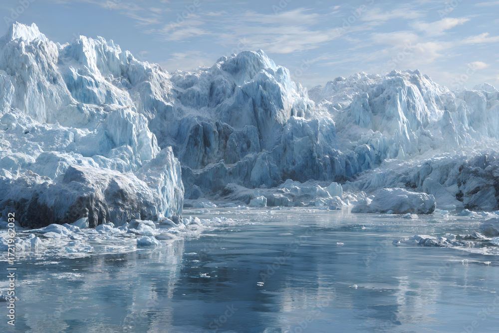 Fototapeta premium The Impact of Glacier Meltng: Understanding Causes, ffects, and Solutions to Cmbat Climate Change and Prserve Our Environment for uture Generations