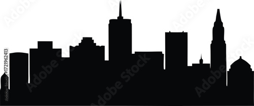  boston city skyline vector, urban landscape silhouette illustration  
