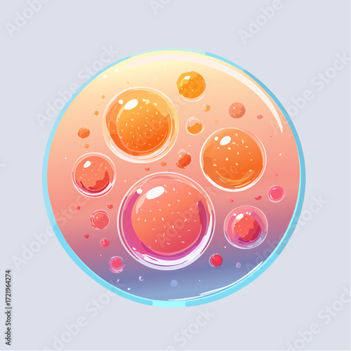 Vibrant cell structure visualization, ideal for science education, research, or medical presentations demonstrating cellular biology in an engaging, modern style