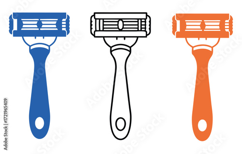 Razor blade icon vector set, razor vector icon set isolated on white background. 
