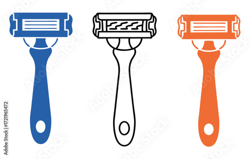 Razor blade icon vector set, razor vector icon set isolated on white background. 
