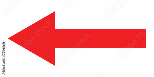Red isolated arrow icon on white background.  Long arrow-head vector icons on white page. Pointing vector icons. 