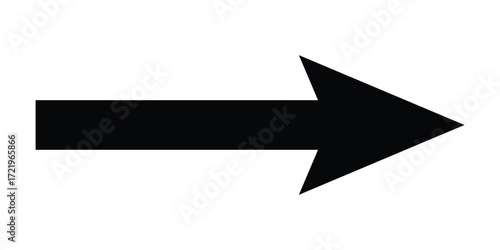 Black dark isolated pointing vector arrowhead icon on white background. Simple isolated black arrow icons. EPS 10. 