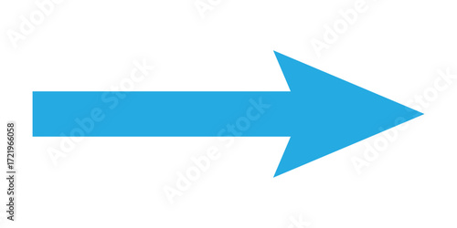 Blue isolated pointing vector arrowhead icon on white background. Simple isolated blue arrow icons.  Modern simple arrow icons on white page. EPS 10. 