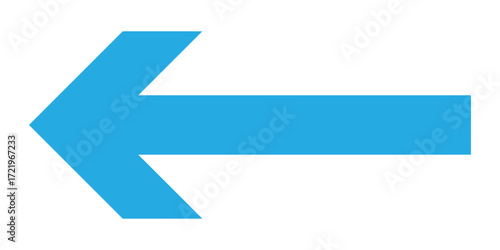 Blue isolated pointing vector arrowhead icon on white background. Simple isolated blue arrow icons.  Modern simple arrow icons on white page. EPS 10. 